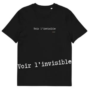 T-shirt unisexe noir Eoz Créations Originales «Voir l'invisible» en coton biologique