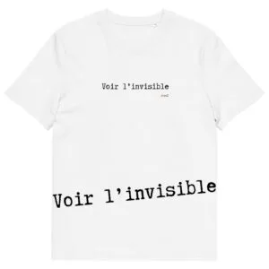 T-shirt unisexe blanc Eoz Créations Originales «Voir l'invisible» en coton biologique