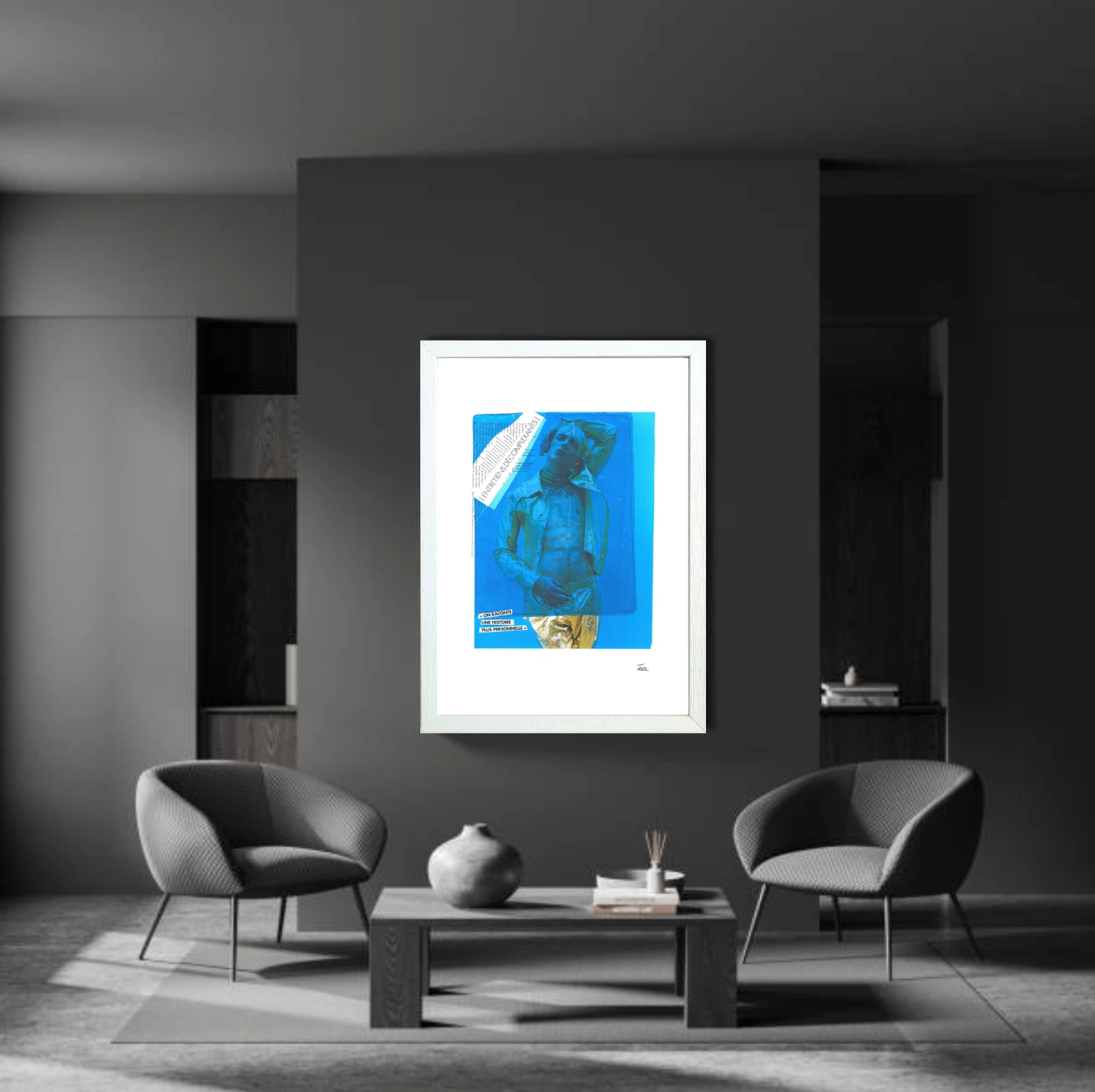 Eoz Art A2 présentation déco salon boy bleu